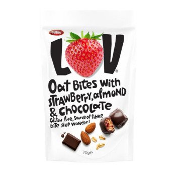 Pellito - Oat bites with strawberry, almond and chocolate, 70gr