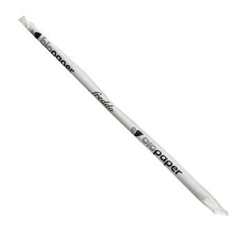 Καλαμάκια Freddo, ίσια μαύρα χάρτινα βιοδιασπώμενα, 100τμχ