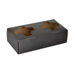 Χάρτινη ποτηροθήκη καφέ 2 Θέσεων Μαύρη