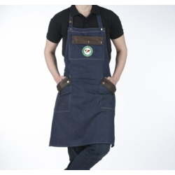 Espresso World - Jean Ποδιά Barista με δερμάτινα λουριά