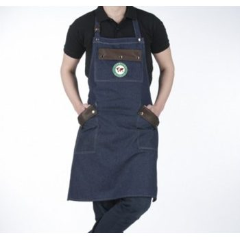 Espresso World - Jean Ποδιά Barista με δερμάτινα λουριά